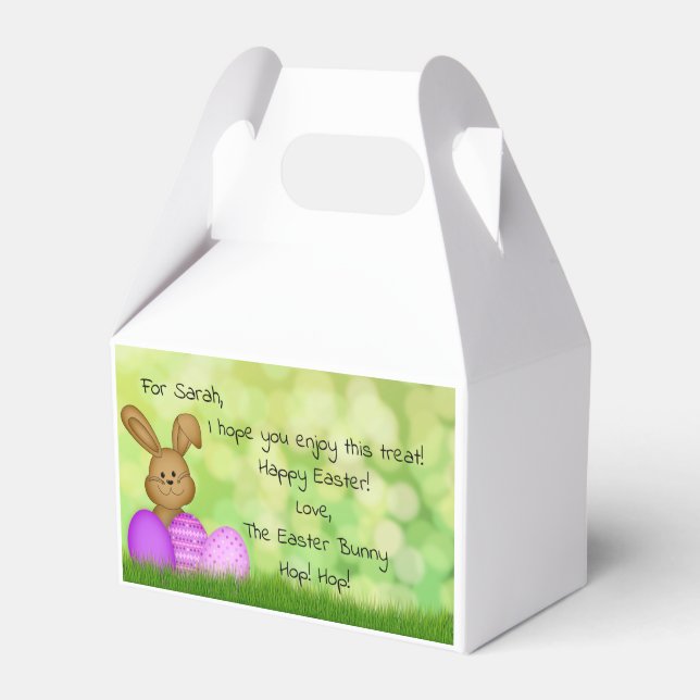 Caja Para Regalos Conejo personalizado de Pascua a los niños (Front Side)
