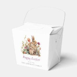 Caja Para Regalos Conejos de Pascua Florales