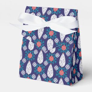 Caja Para Regalos Cones de pino y Navidades de copos de nieve caja/a