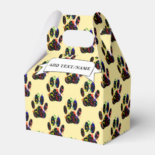 Caja Para Regalos Confeti De Huellas De Pata Y Corriente De Fiesta P