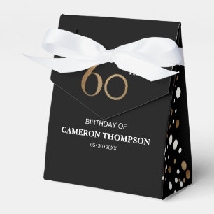 Caja Para Regalos Confeti moderno de 60 años de oro negro