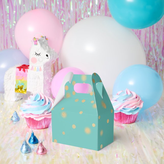 Caja Para Regalos Confetti de oro de menta (Fiesta)