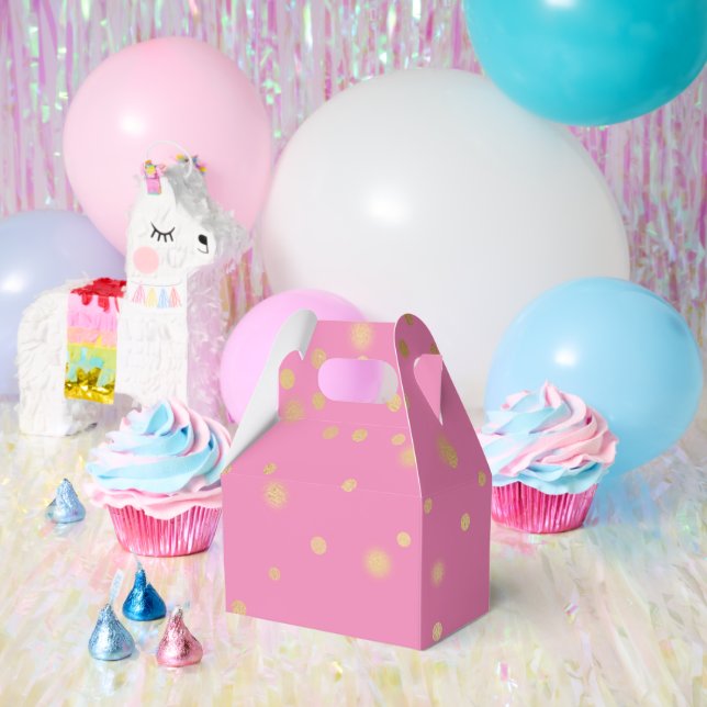 Caja Para Regalos Confetti de oro rosado (Fiesta)