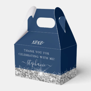 Caja Para Regalos Confetti Purpurina Silver Blue de la fiesta de cum