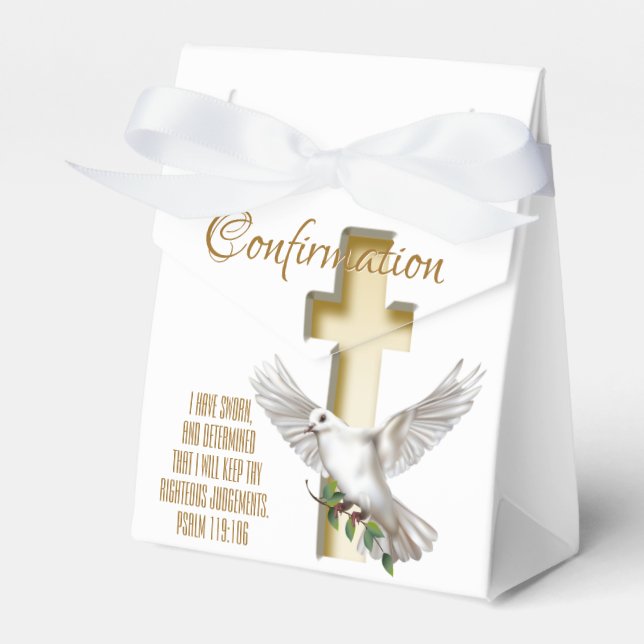Caja Para Regalos Confirmación de la cruz de la paloma (Front Side)