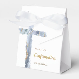 Caja Para Regalos Confirmación polvorienta azul agate sagrada cruz