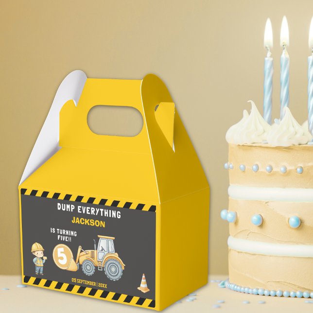Caja Para Regalos Construction Birthday 5th For boys | Truck Party  (Subido por el creador)