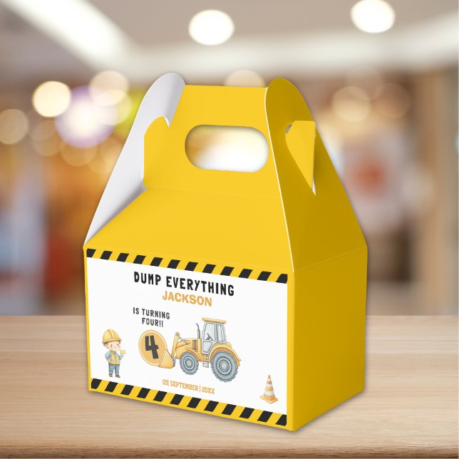 Caja Para Regalos Construction Birthday Boy 4th | Dump Truck Party  (Subido por el creador)