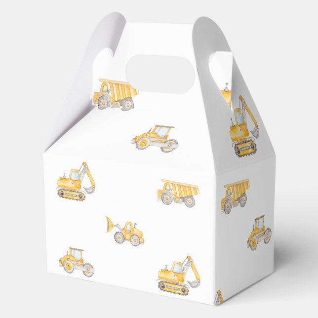 Caja Para Regalos Construction Birthday Yellow Dump Trucks Birthday (Reverso )