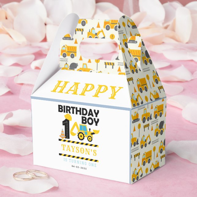 Caja Para Regalos Construction Truck 1st Birthday | Kids Party (Boda)