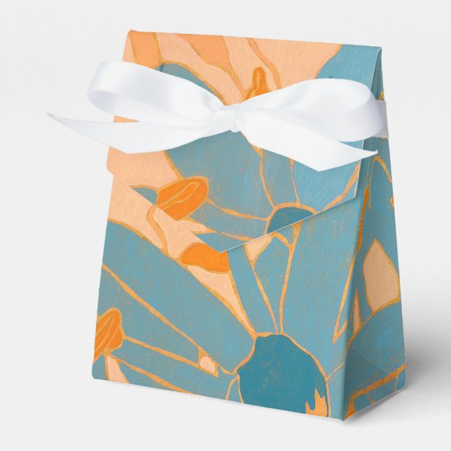 Caja Para Regalos Contemporary Leaf Design in Peach (Front Side)