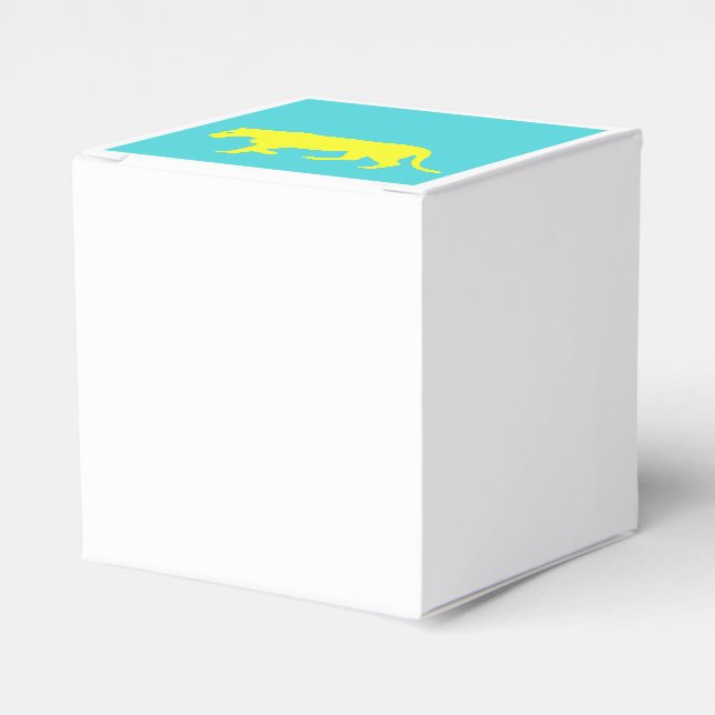 Caja Para Regalos Contorno de león amarillo (Costado Anverso)