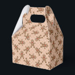 Caja Para Regalos Cookie del hombre del pan de dot del polka marrón<br><div class="desc">Polka marrón dot jengibre hombre Navidades caja de favores de cocina</div>