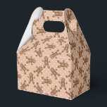 Caja Para Regalos Cookie del hombre del pan de dot del polka marrón<br><div class="desc">Polka marrón dot jengibre hombre Navidades caja de favores de cocina</div>