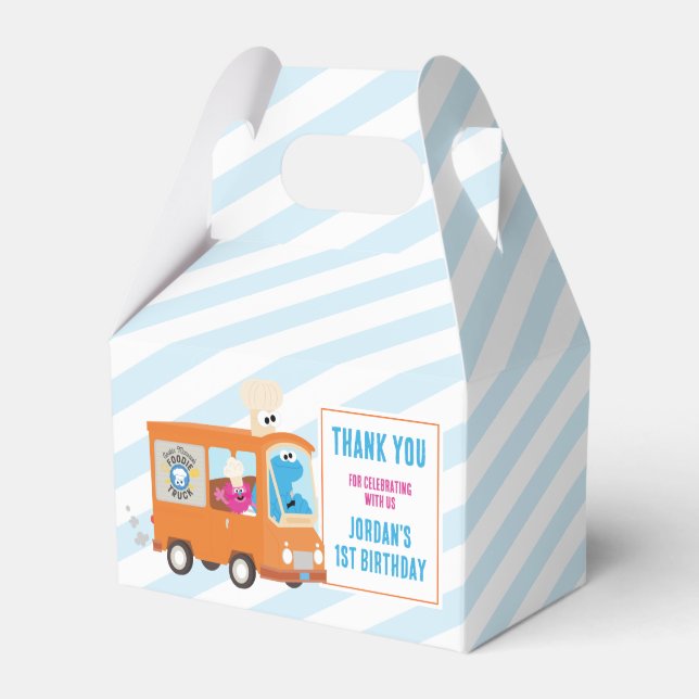 Caja Para Regalos Cookie Monster Food Truck Cumpleaños (Front Side)