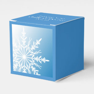 Caja Para Regalos Copo de nieve blanco en la boda azul de invierno