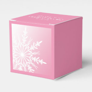 Caja Para Regalos Copo de nieve blanco en una boda de invierno rosa