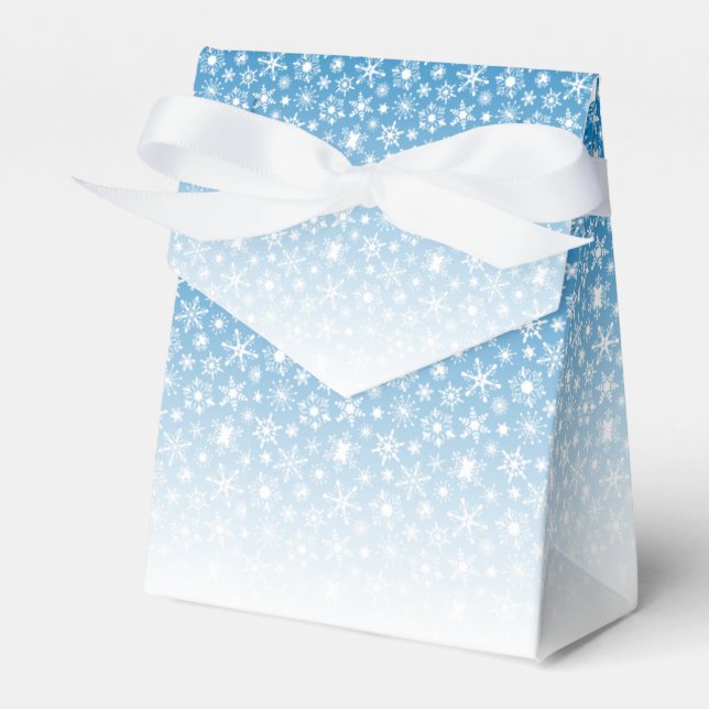 Caja Para Regalos Copo de nieve con gradiente azul (Front Side)
