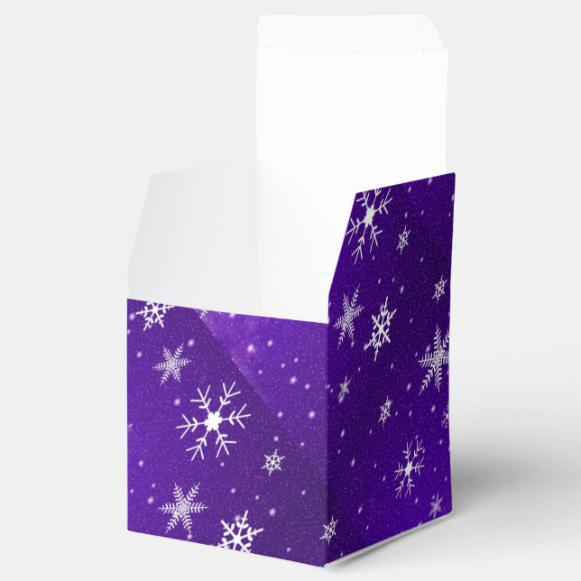 Caja Para Regalos Copos de nieve blancos Blue-Purple Classic 2x2 Box (Abierto)