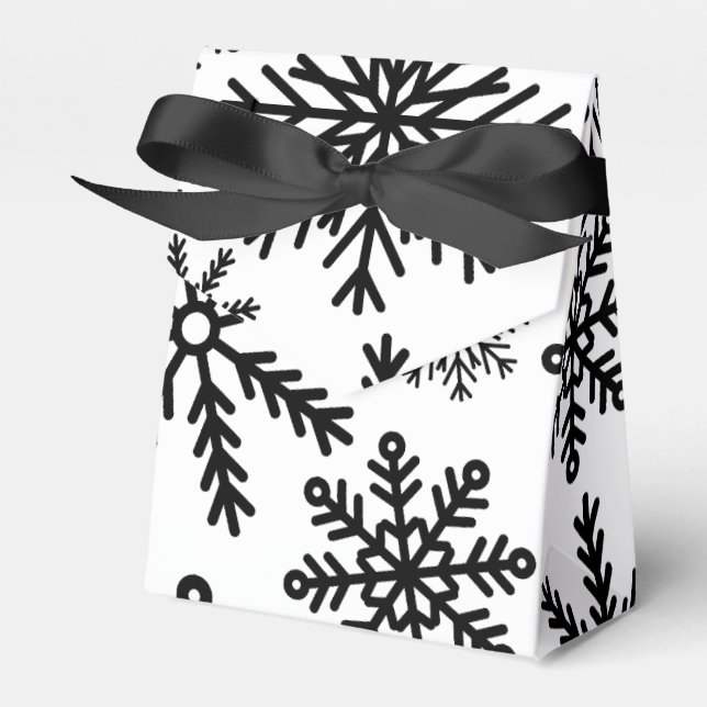 Caja Para Regalos Copos de nieve negros (Front Side)