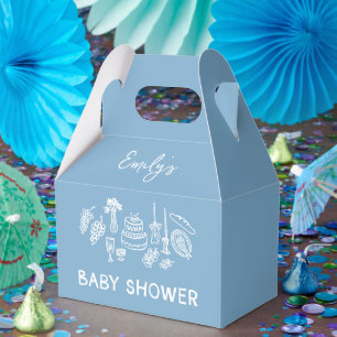 Caja Para Regalos Coqueta azul moderna ducha de bebé de mano