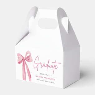 Caja Para Regalos Coqueta Graduada Graduación con Lazo Rosa Moderno