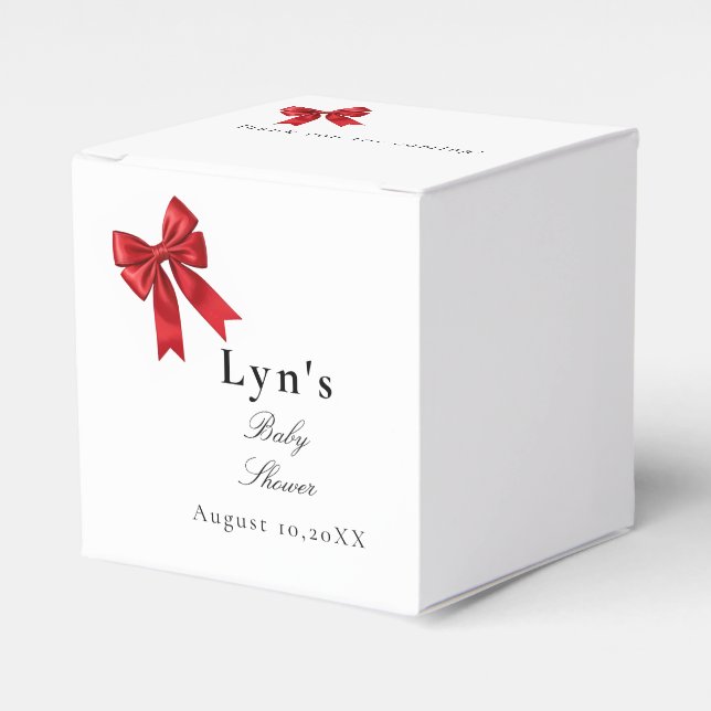 Caja Para Regalos Coqueta rosa Bow Baby Shower Favorito Box (Costado Anverso)