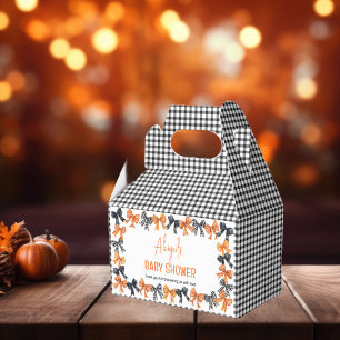 Caja Para Regalos Coquette Black de Halloween Naranja Bows Baby Sh
