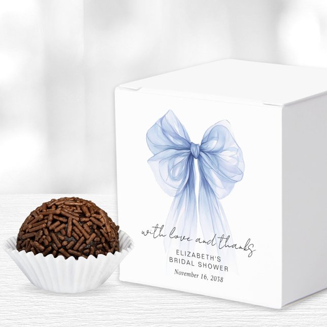 Caja Para Regalos Coquette Blue Bow Bridal Shower (Subido por el creador)