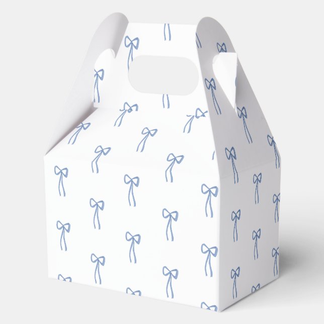 Caja Para Regalos Coquette Bow Algo Azul Bridal Shower Favor (Anverso)