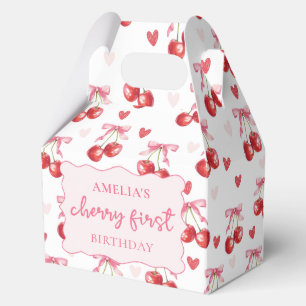 Caja Para Regalos Coquette Bow Cherry First Birday Favxes
