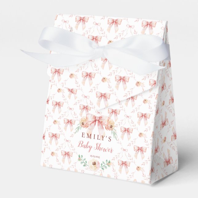Caja Para Regalos Coquette bow Florals Baby Shower (Front Side)