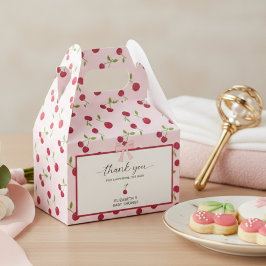 Caja Para Regalos Coquette Cherry On Top Baby Shower Pink Thank you