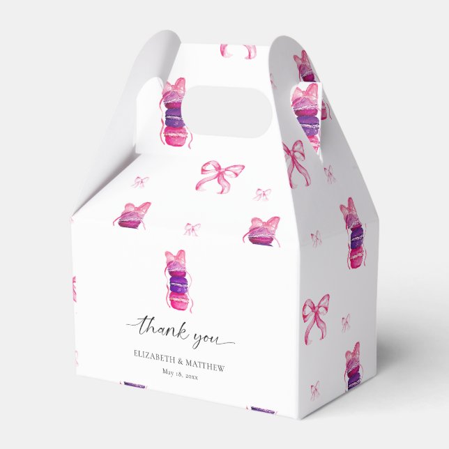 Caja Para Regalos Coquette Elegette Macaron Boda (Front Side)
