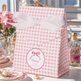 Caja Para Regalos Coquette Rosa Bow Chica de primer cumpleaños