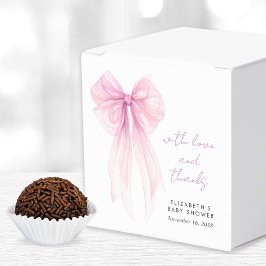 Caja Para Regalos Coquette rosa Bow Watercolour Baby Shower