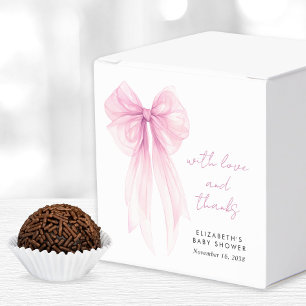 Caja Para Regalos Coquette rosa Bow Watercolour Baby Shower
