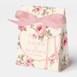 Caja Para Regalos Coquette Rubor Pink Bow Floral Baby Shower Persona