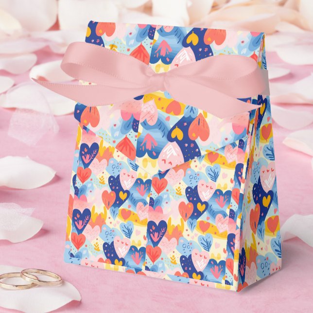 Caja Para Regalos Corações Coloridos (Boda)