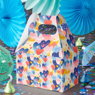 Caja Para Regalos Corações Coloridos