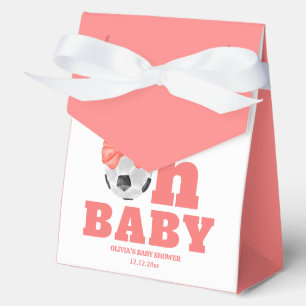 Caja Para Regalos Coral Rosa Oh Baby Lazo Fútbol Sport Baby Shower