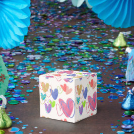 Caja Para Regalos Corazón Colorido Super Mono