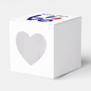 Caja Para Regalos Corazón de amor azul francés Bandera Personalizada