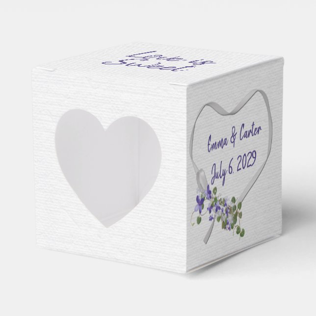 Caja Para Regalos Corazón de cinta blanca boda (Anverso)