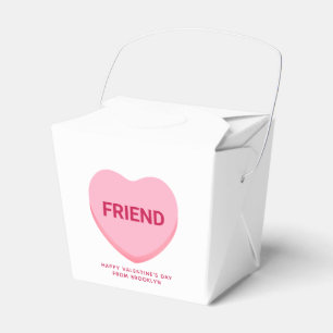 Caja Para Regalos Corazón de conversación de color rosa blanco amigo