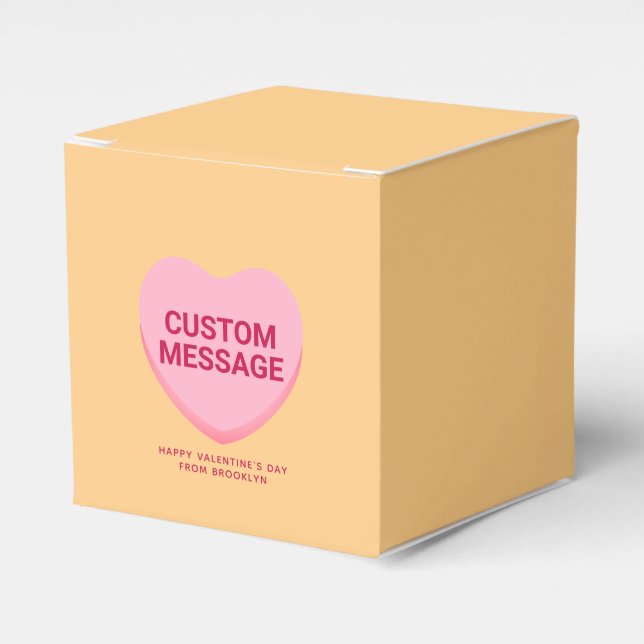 Caja Para Regalos Corazón de conversación de personalizado rosado na (Costado Anverso)