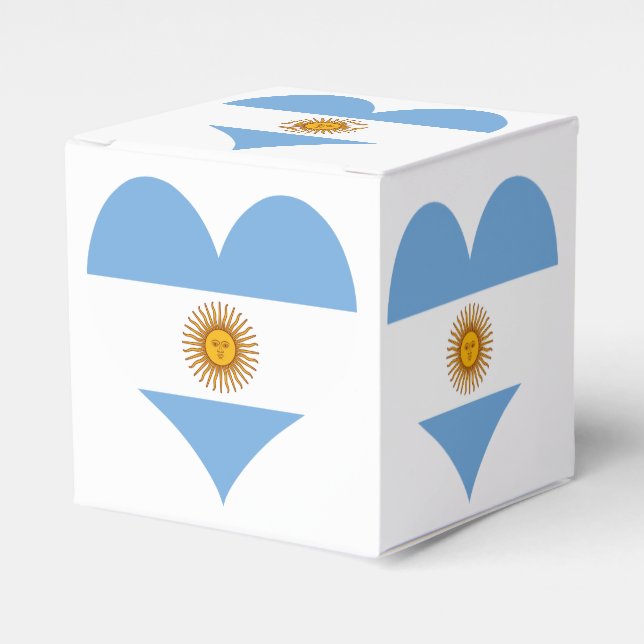 Caja Para Regalos Corazón de la bandera de Argentina (Costado Anverso)