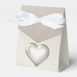 Caja Para Regalos Corazón de vidrio plateado