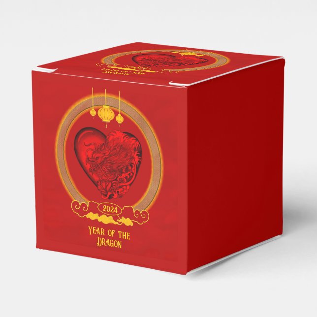 Caja Para Regalos Corazón del dragón, Año del dragón (Costado Anverso)