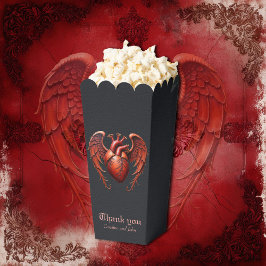 Caja Para Regalos Corazón rojo gótico con Rosas - Romántico oscuro